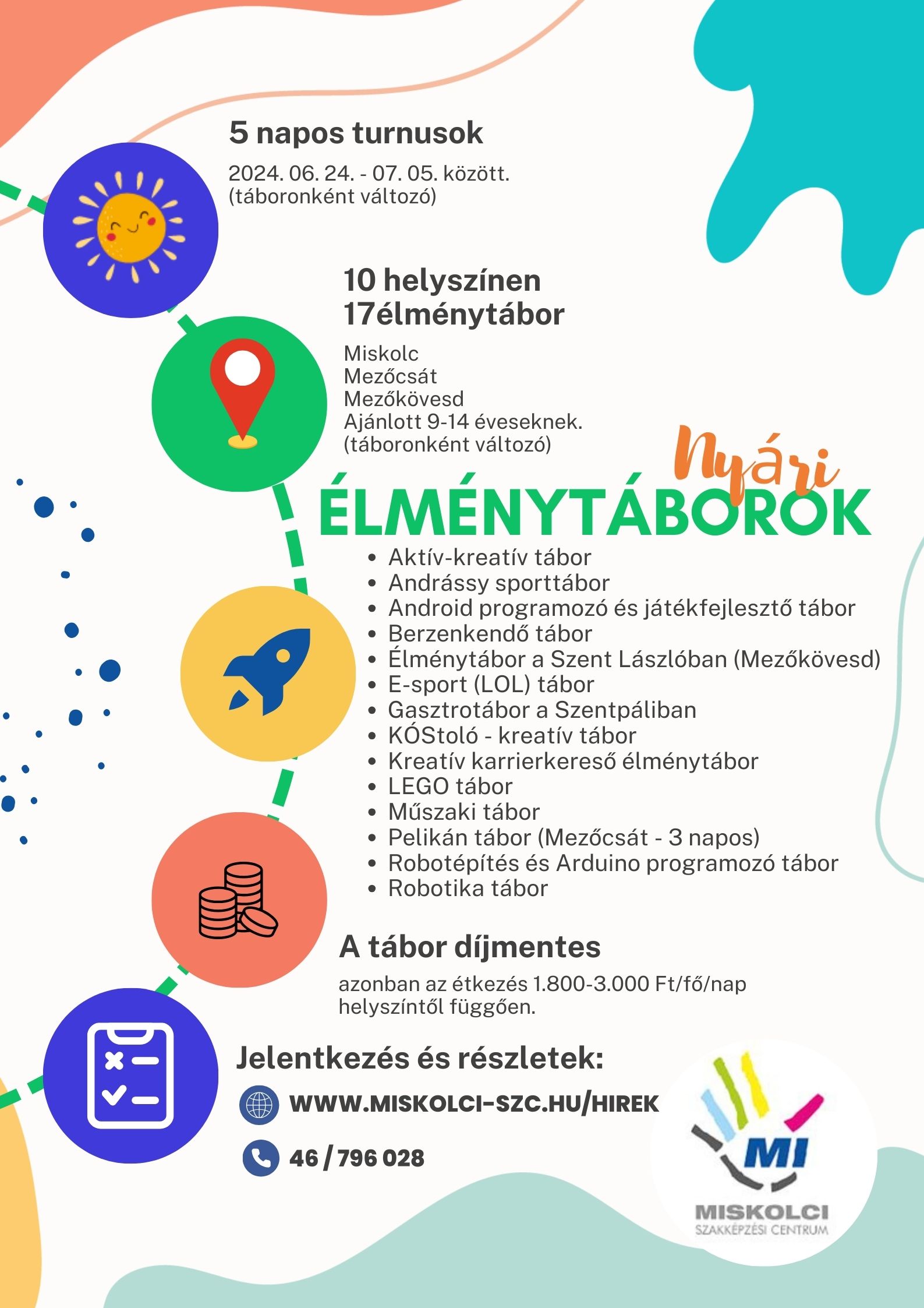 Nyári élménytáborok 2024 (plakát)